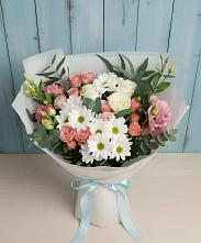 Букет цветов из:  Розы, Лизиантусы и Хризантемы в Симе