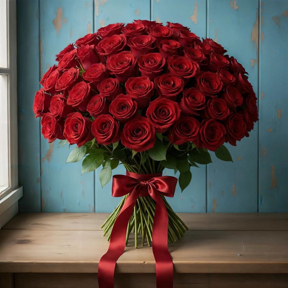 Букет Красные розы Блэк Меджик в Симе