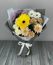 Букет цветов из:  Розы, Герберы и Хризантемы #REPLACE_PRED# Симе