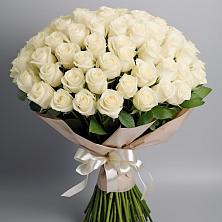 Букет 101 беля роза Белоснежка в Симе
