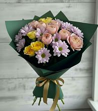 Букет цветов из:  Хризантемы и Розы в Симе