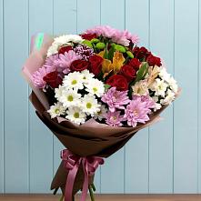 Букет цветов из:  Розы, Хризантемы и Альстромерии в Симе