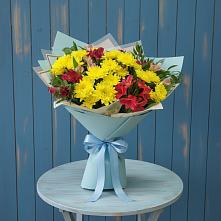 Букет цветов из:  Альстромерии и Хризантемы в Симе