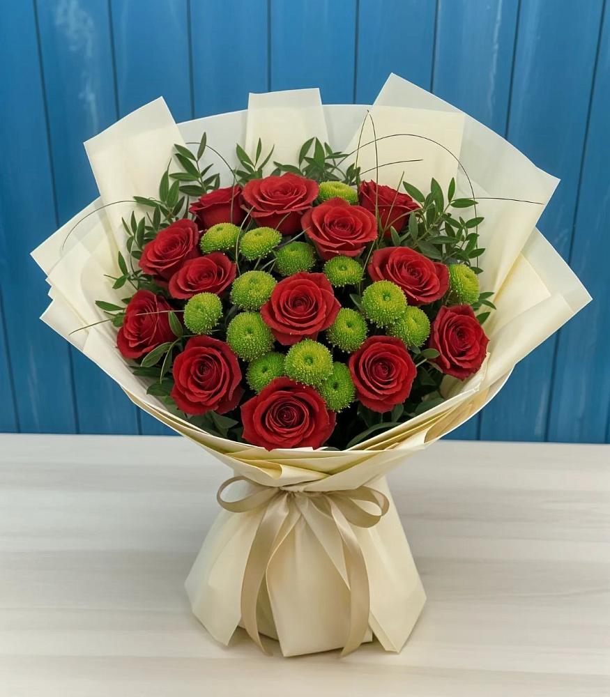 Букет цветов из: Розы и Хризантемы в Симе