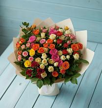 Букет Микс из разноцветных кустовых роз #REPLACE_PRED# Симе